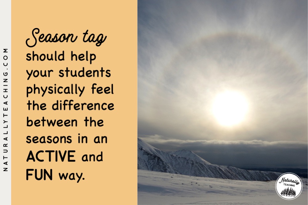 Playing Season Tag where students represent the level of direct or indirect sunlight can help your students learn why the seasons are made.