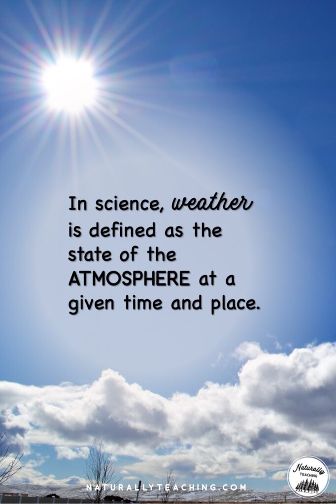 Weather is defined as the state of the atmosphere at a give time and place