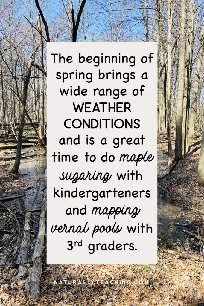 Water, like this vernal pool, plays a huge role in weather in early spring.